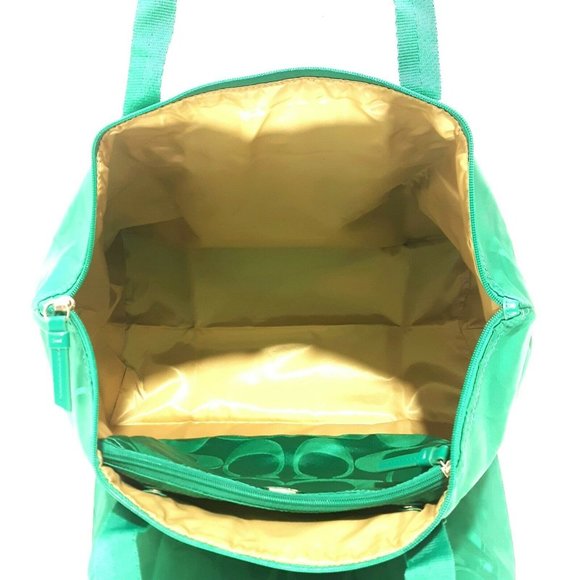 Coach Getaway Green 2 Pc Nylon Packable Weekender - Picture 8 of 12